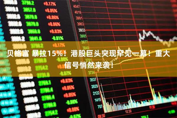 贝格富 暴拉15%！港股巨头突现罕见一幕！重大信号悄然来袭！