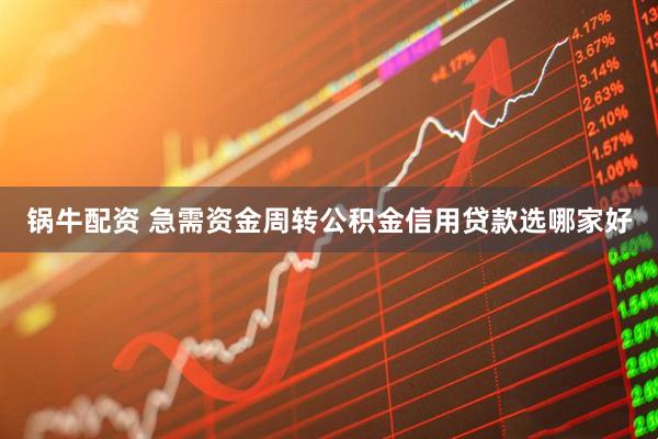 锅牛配资 急需资金周转公积金信用贷款选哪家好